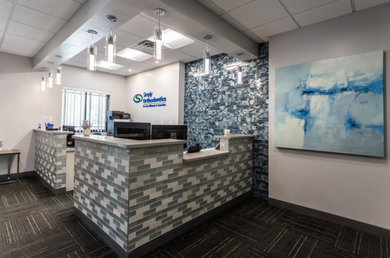 Front office of simply orthodontics.